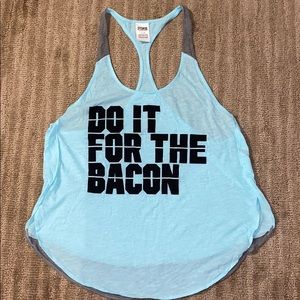 Pink Tank Racerback “Do it for the Bacon”